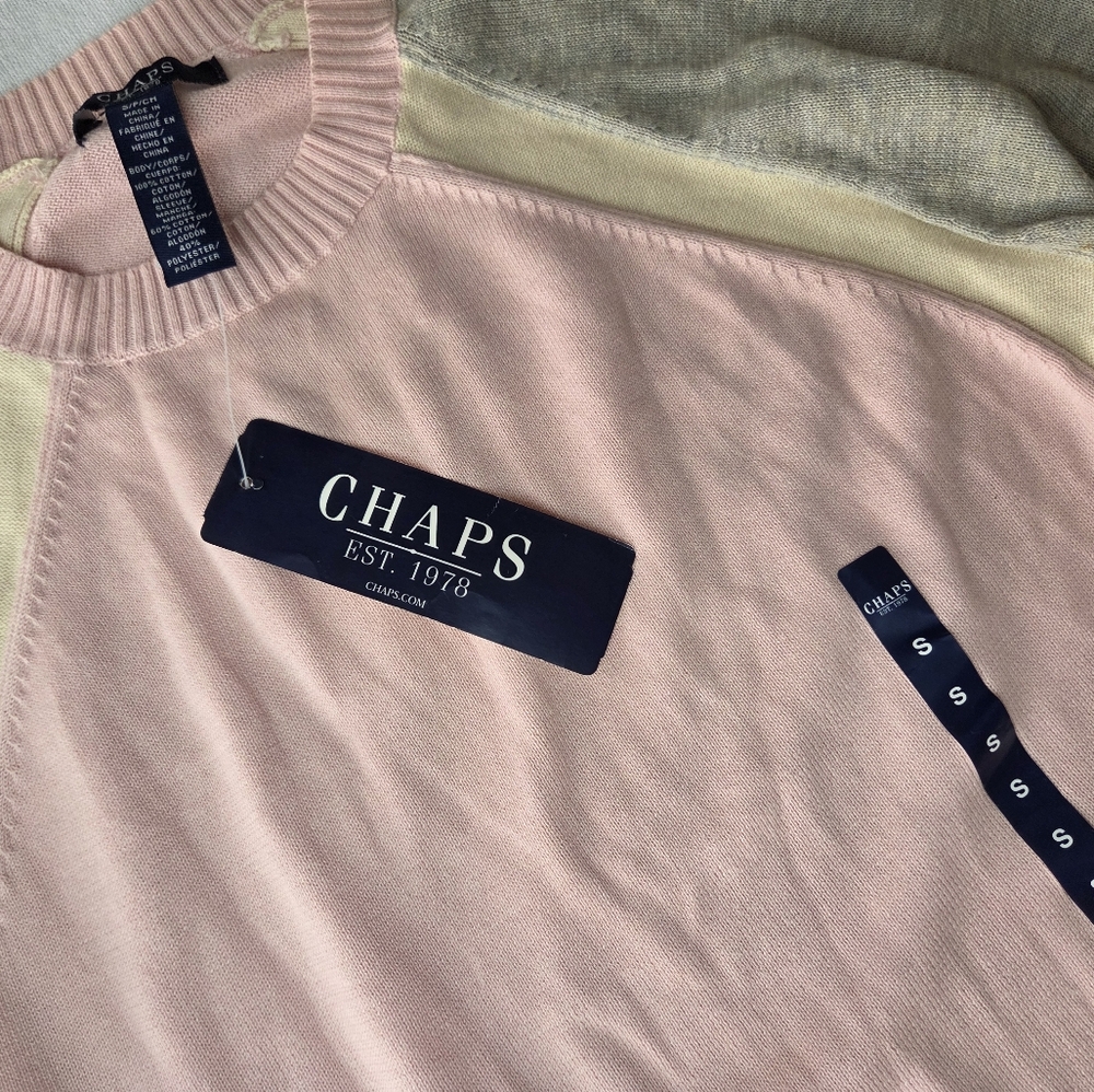 NEW Chaps Color-Block Pullover - Size S - Picture 2 of 7